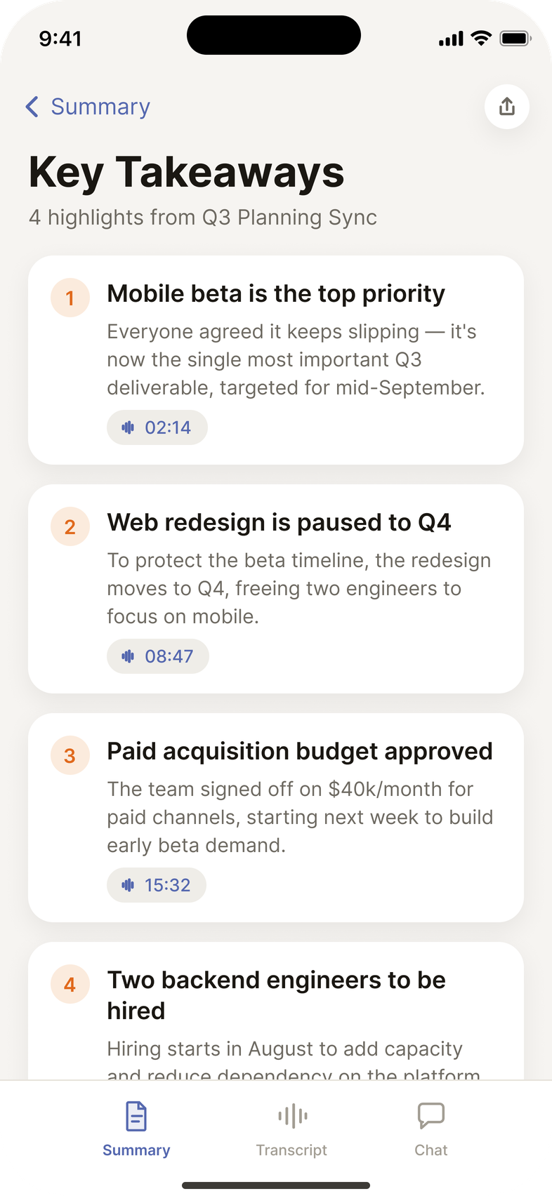 Venus app, key takeaways